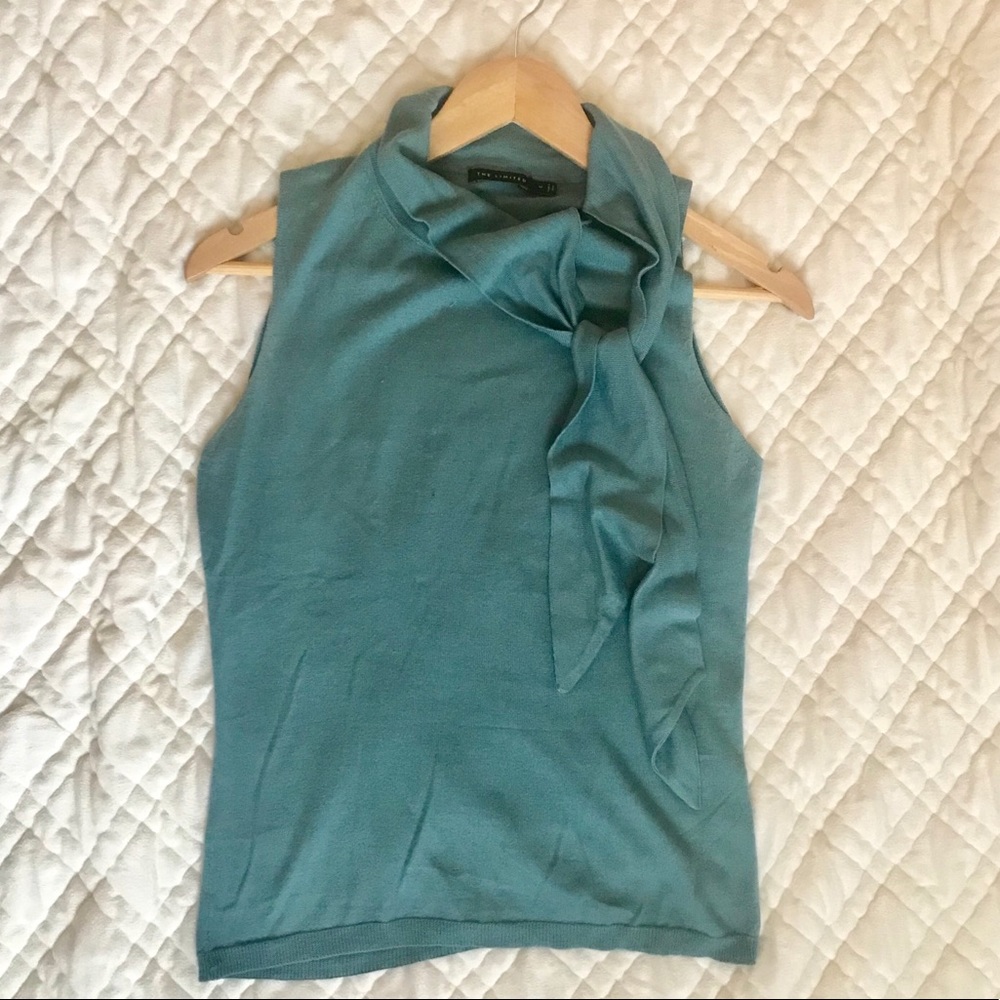 The Limited teal knit blouse